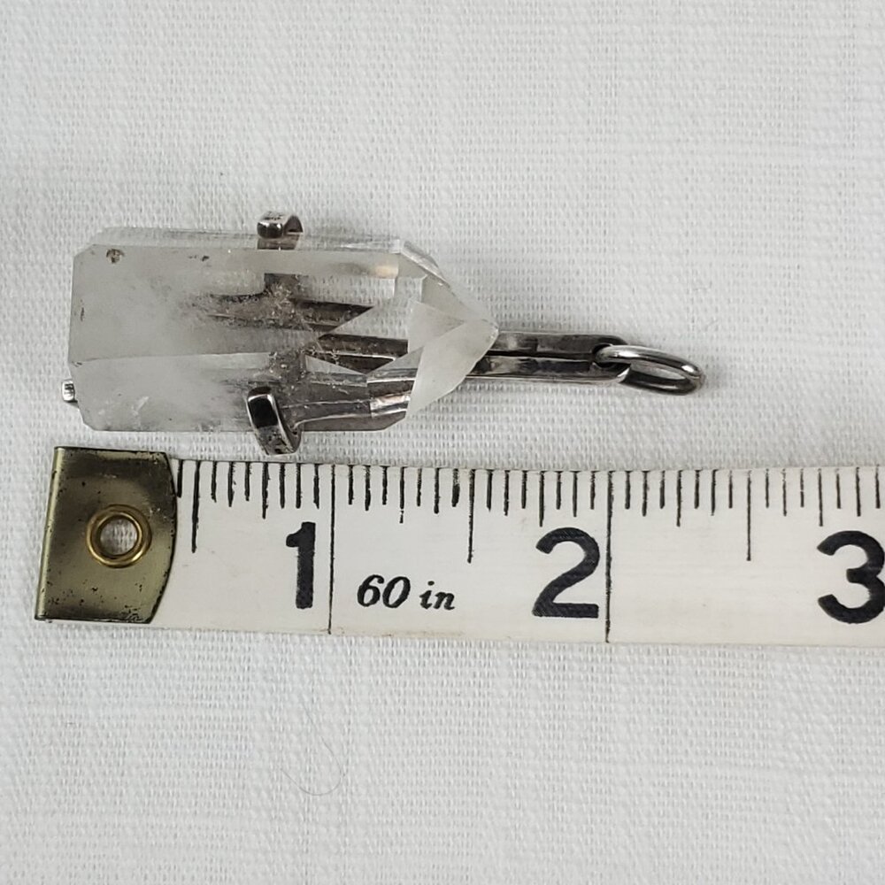 Gorgeous Large Crystal Quartz Pendant W/Sterling Silver 925 Crystal Holder - Picture 6 of 8